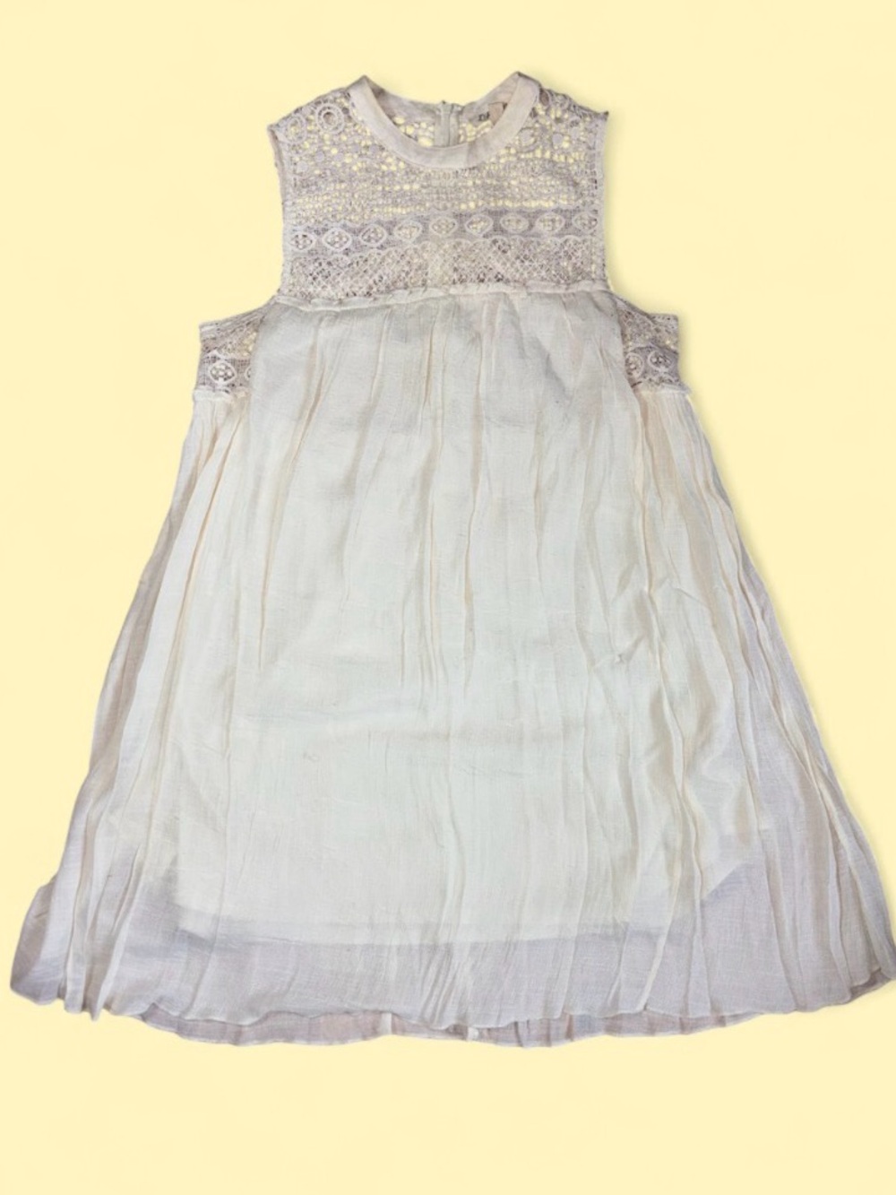 Ivory Rebellion Lace Bodice Sleeveless Dress